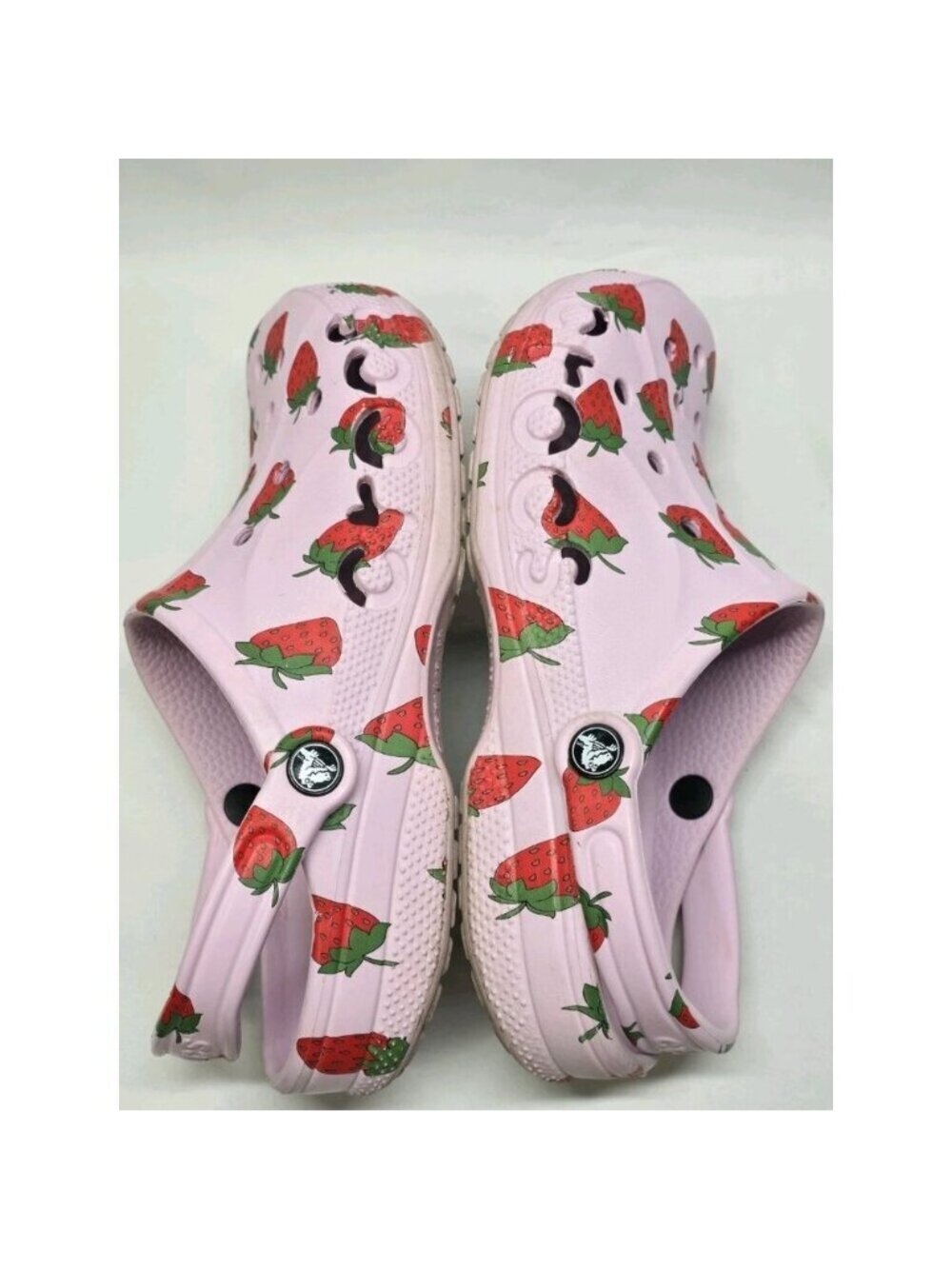 Crocs BAYA SEASONAL PRINTED CLOG Ballerina Pink / Strawberry Mens 9 Womens 11 - Picture 7 of 11